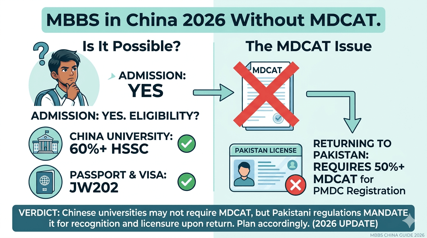 MBBS in China without MDCAT for Pakistani students in 2026